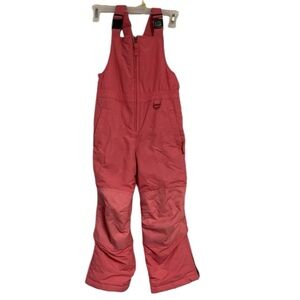 Lands End Girls 5 Pink Overalls Snowsuit Ski Snowboarding Grow A Long
